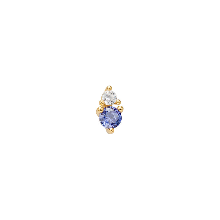 ORECCHINO PIERCING ORO GIALLO BLU DORY