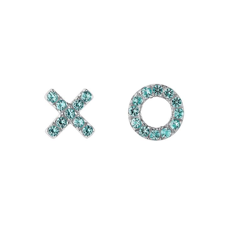 ORECCHINI ASIMMETRICI IN ARGENTO BLU XOXO