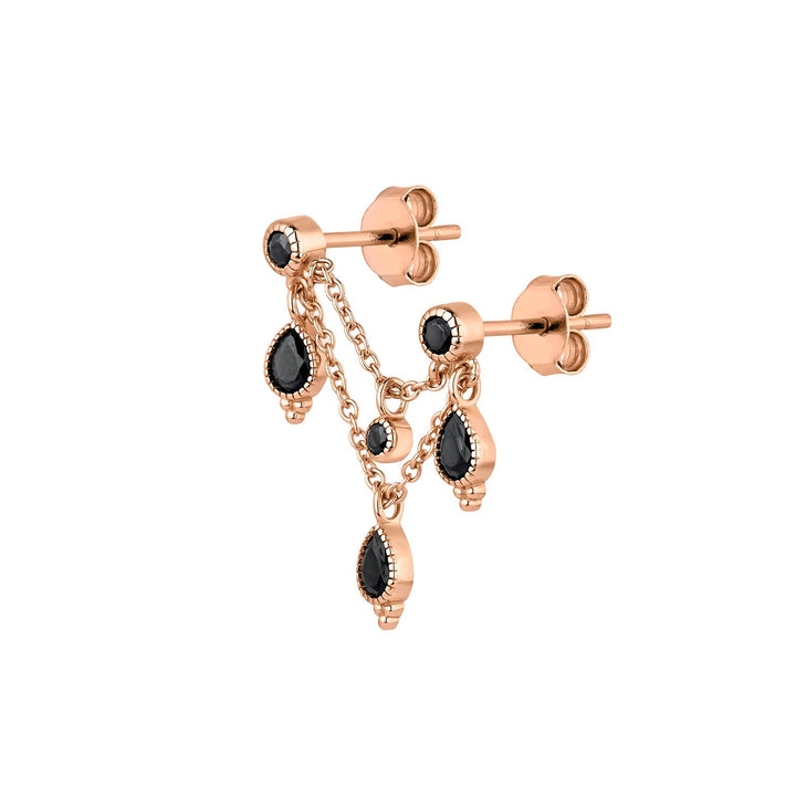 MULTIPLE ROSE GOLD PIERCING EARRING CHANDELIER