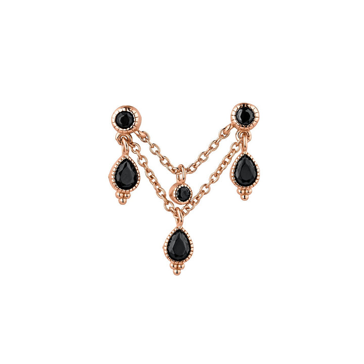 MULTIPLE ROSE GOLD PIERCING EARRING CHANDELIER