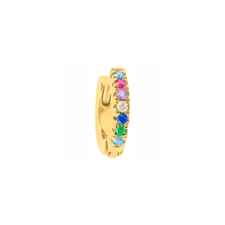 MULTICOLOR YELLOW GOLD HOOP PIERCING EARRING SOPHIE