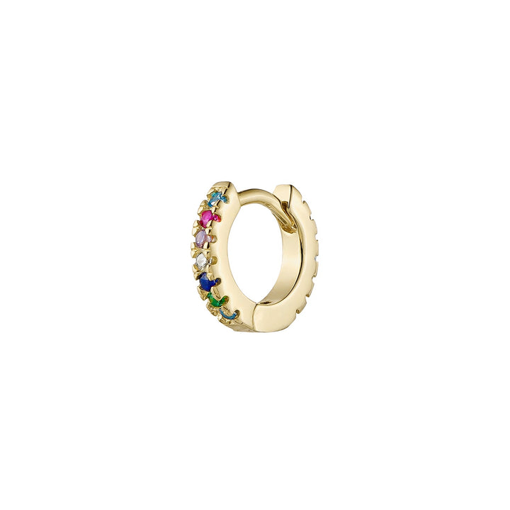 MULTICOLOR YELLOW GOLD HOOP PIERCING EARRING SOPHIE