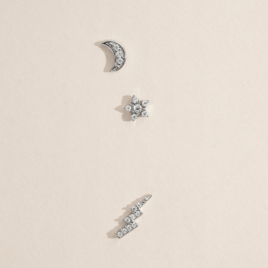 ORECCHINO PIERCING IN ARGENTO PETIT LUNE
