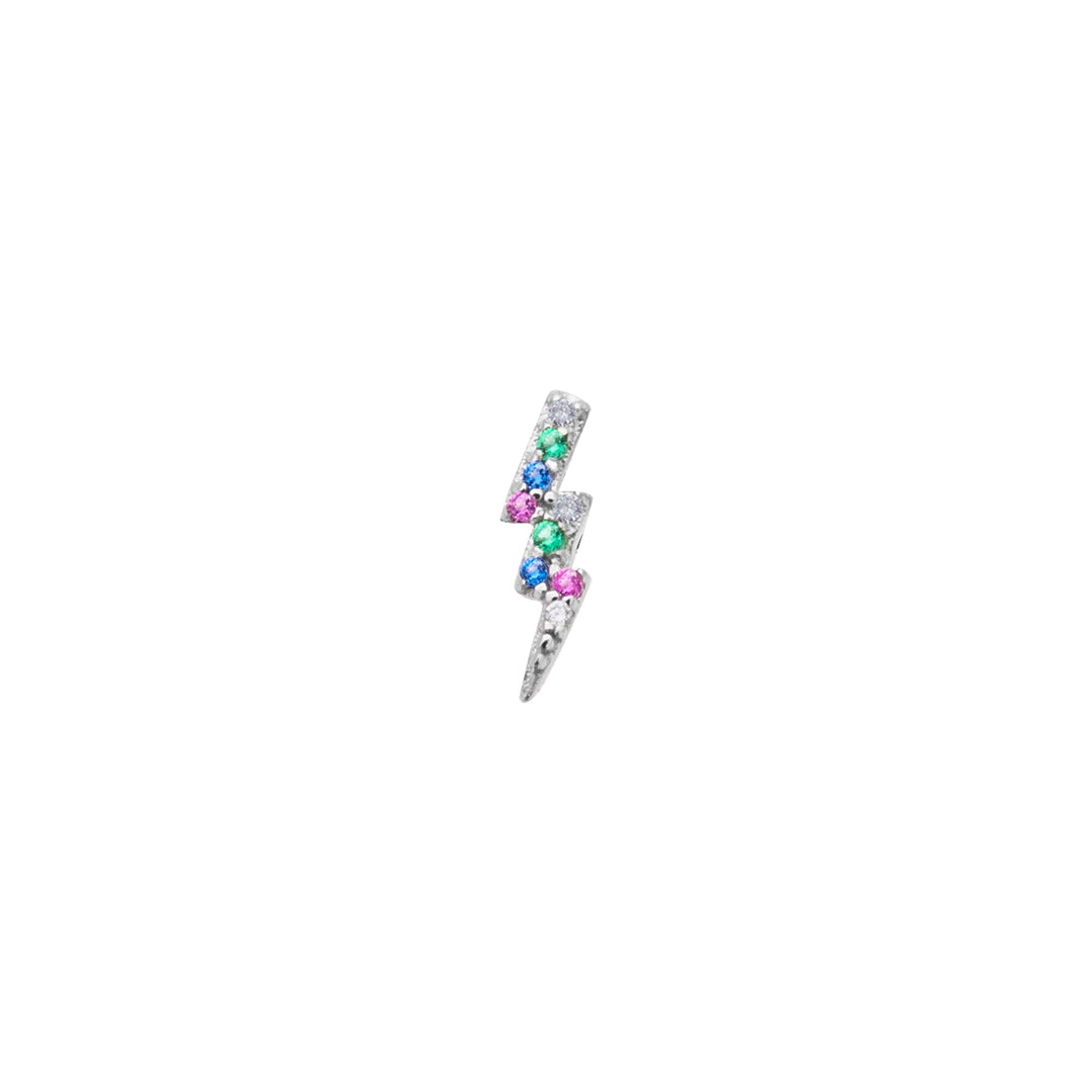 SILBER MULTICOLOR RAYO PIERCING OHRRING