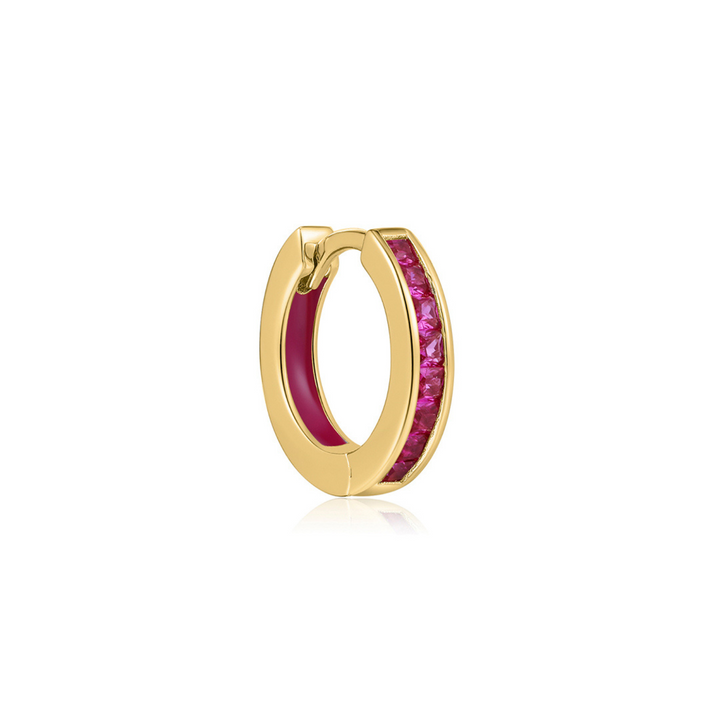 PENDIENTE PIERCING ARO ORO AMARILLO ROSA HOLI HOOP