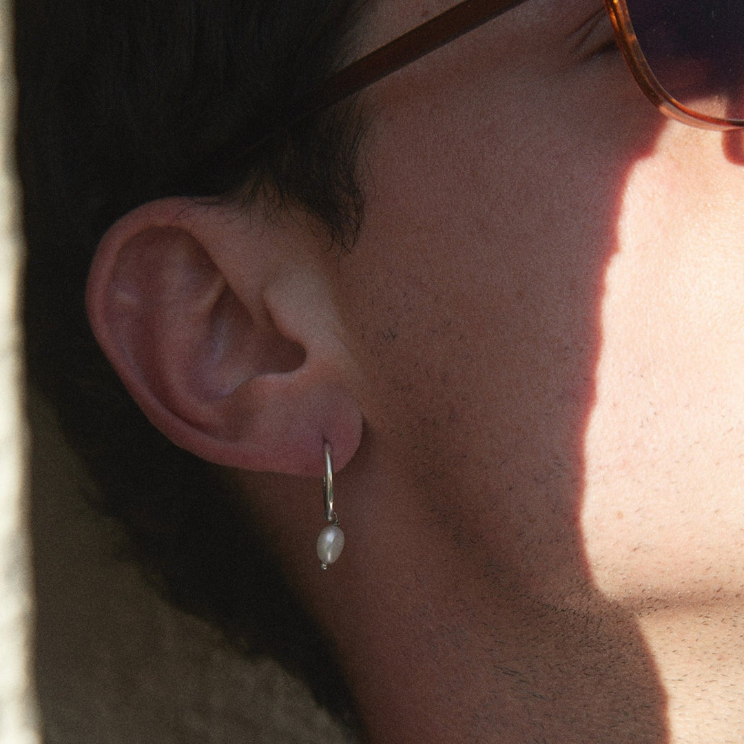 ROQUE SILVER HOOP PIERCING EARRING