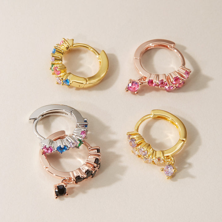 PENDIENTE PIERCING ARO ORO ROSA ESPINELA SAMIRA