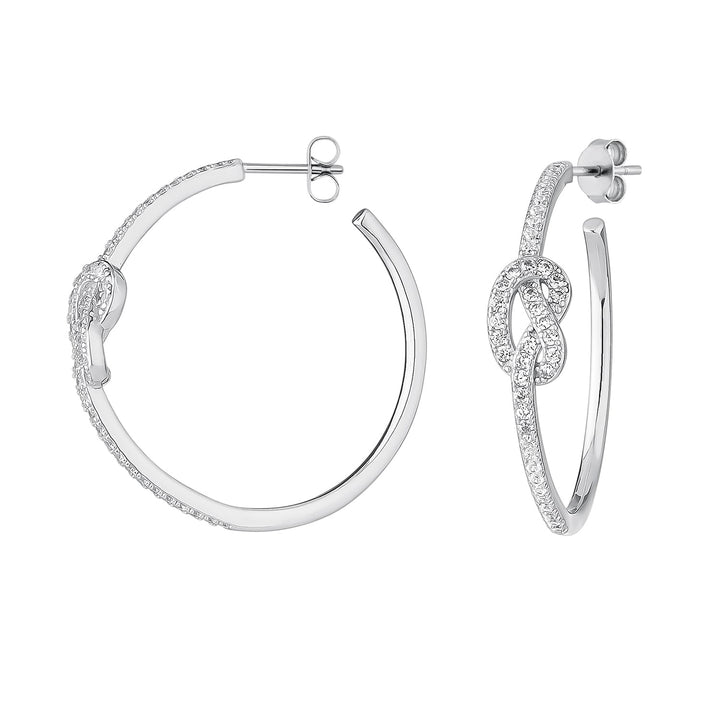 SILVER KNOT HOOPS
