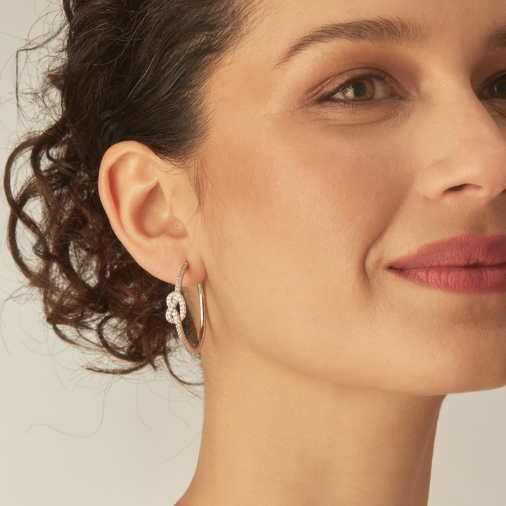 SILVER KNOT HOOPS