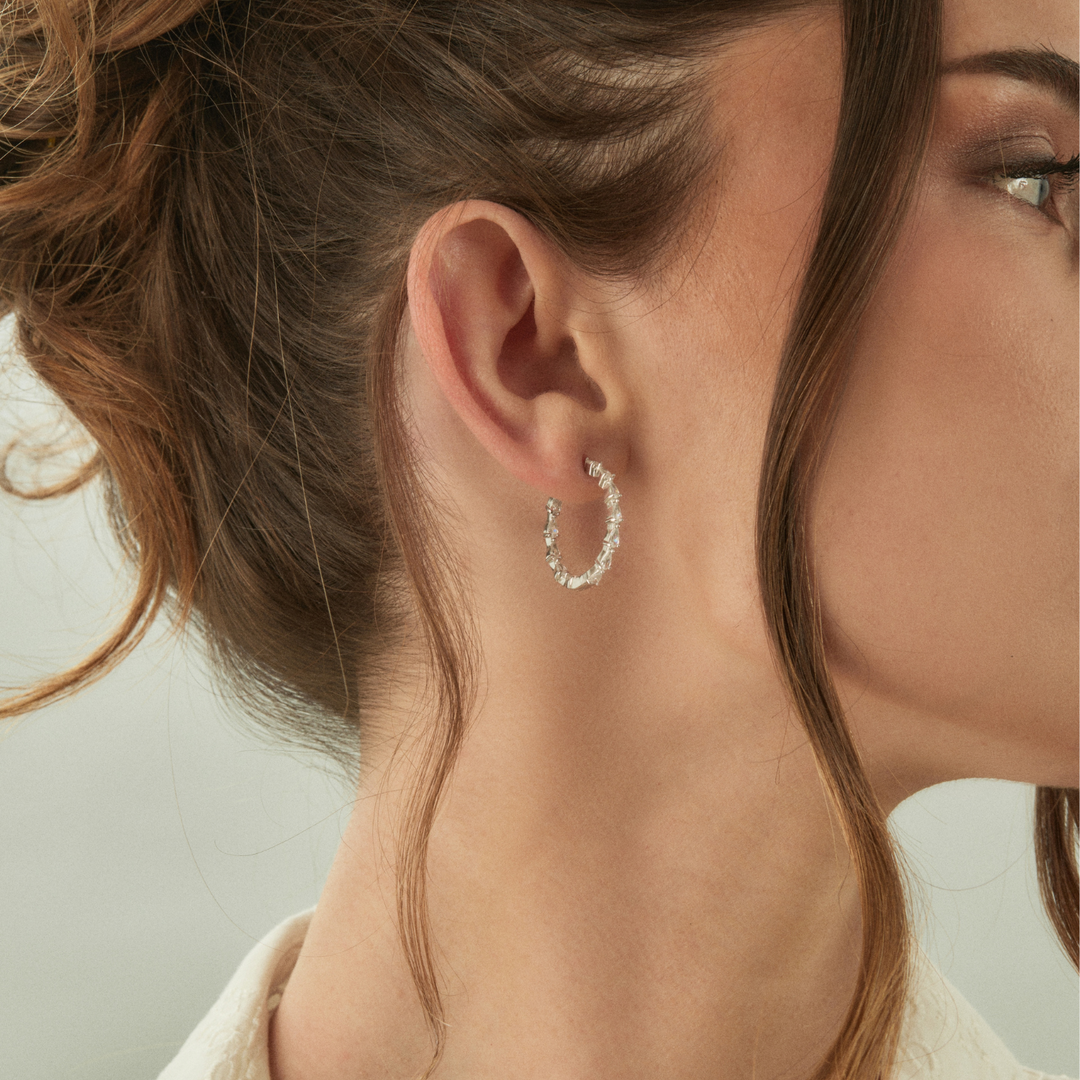 SILVER MATILDA HOOPS