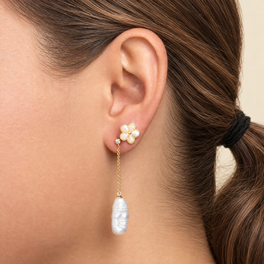 PENDIENTES HOWLITE FLEURETTE