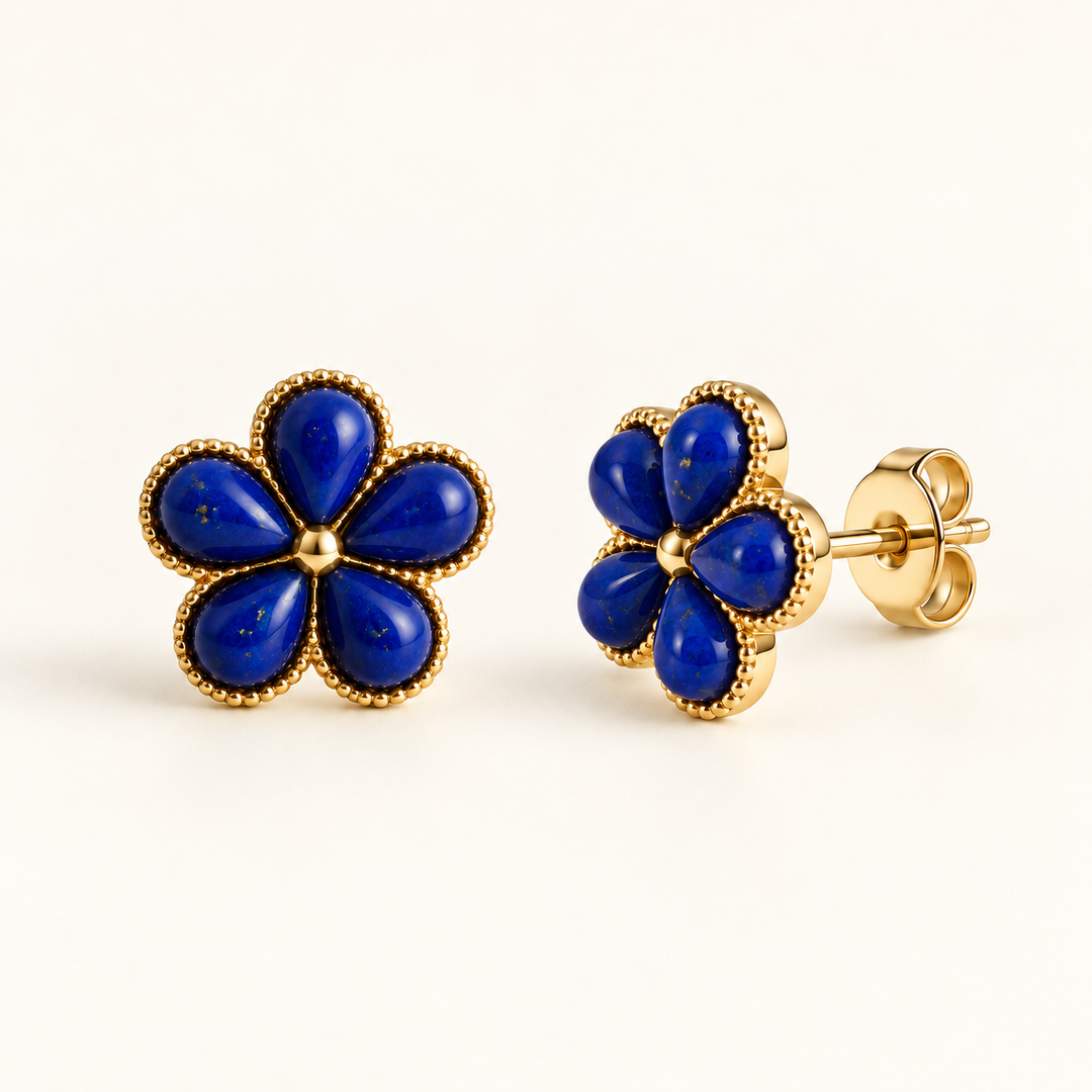 PENDIENTES LAPISLÁZULI FLEURETTE